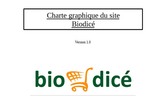 Charte graphique de Biodicé